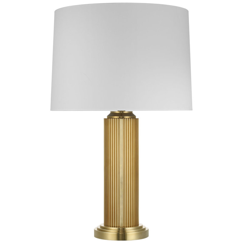 Ralph Lauren Langton 29" Table Lamp in Natural Brass with White Paper Shade, Gold