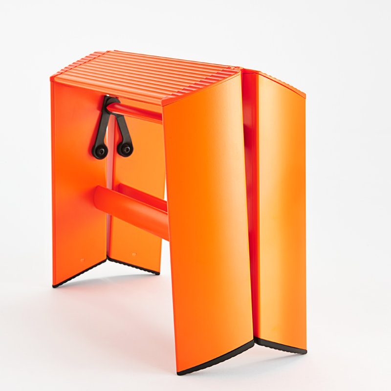 Escabeau léger pliant en aluminium à 1 marche lucano, Orange