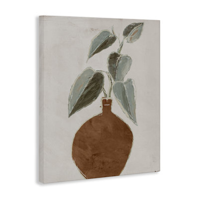 Natural Tan Greenery Canvas Wall Art by Lorenzo Collective