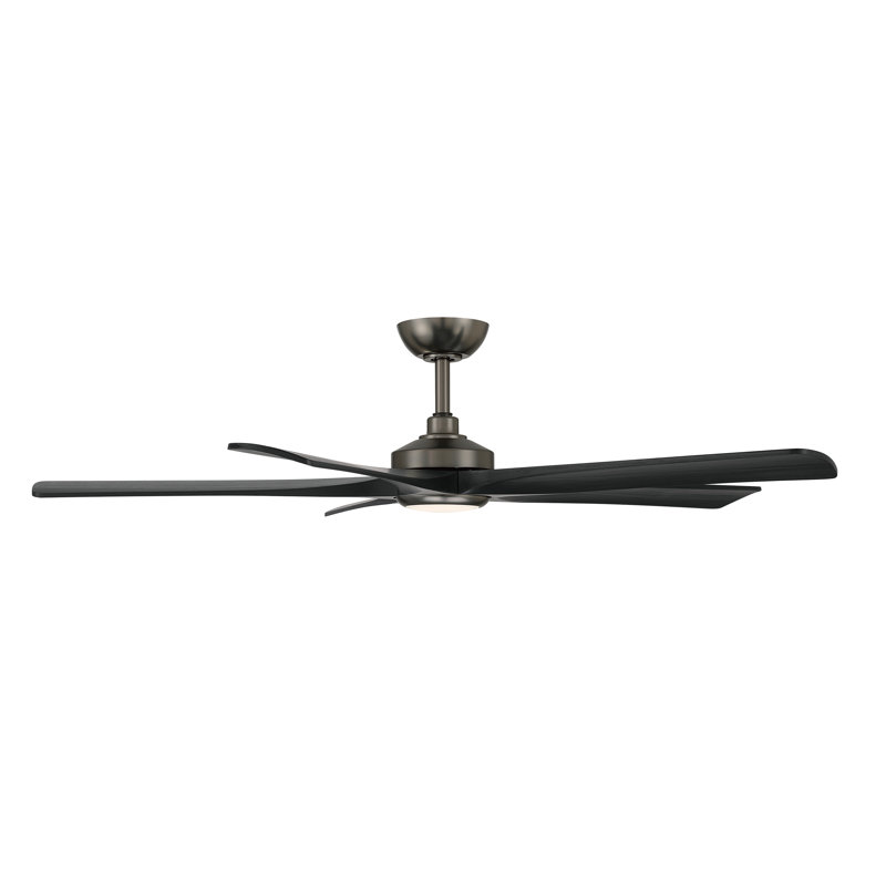 Seressa 56" 5CCT LED Smart Ceiling Fan, Coal, Gray