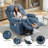 Power Lift Recliner Chair With Heat And Massage Electric Fabric Recliner Chair For Elderly With Side Pocket, USB Charge Port, Remote Control For Living Room
