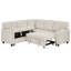 Canapé-lit modulaire en L convertible avec lit escamotable et rangement, canapé-lit 5 places avec chargement USB-1410008417
