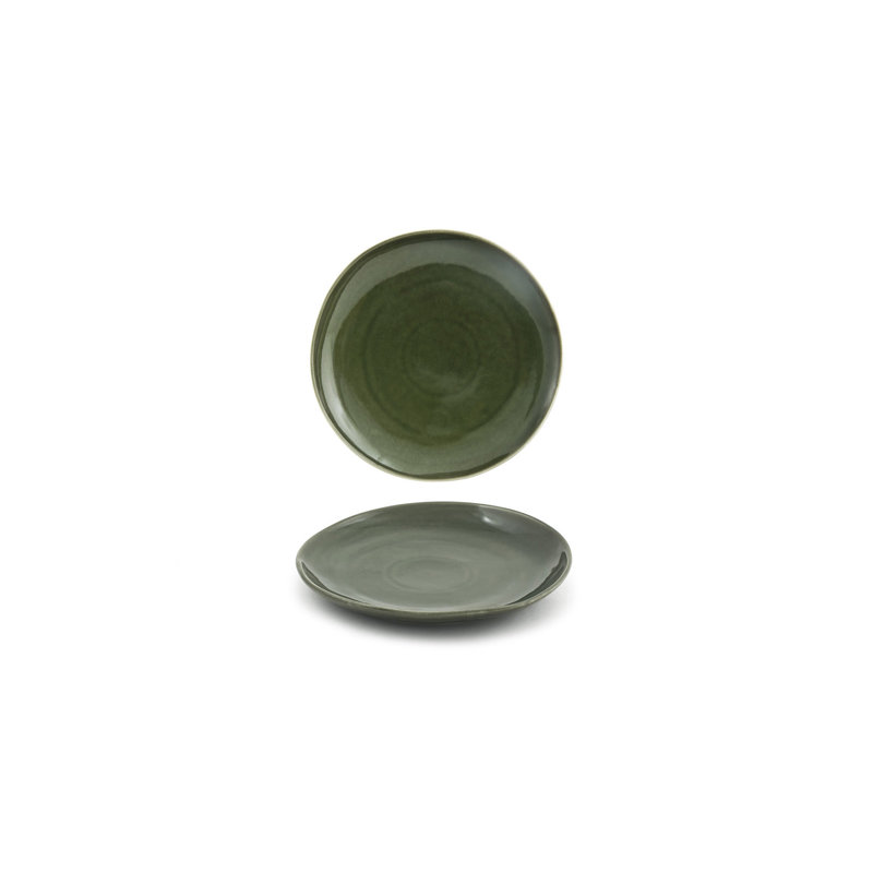 Assiette plate 6 po Kiln, Poireau