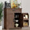 1Drawer 2-Door Accent Cabinets Chests with Storage for Living Room,Kitchen,Entryway,Dining Pantry Cabinet with 4 Hanging Shelves