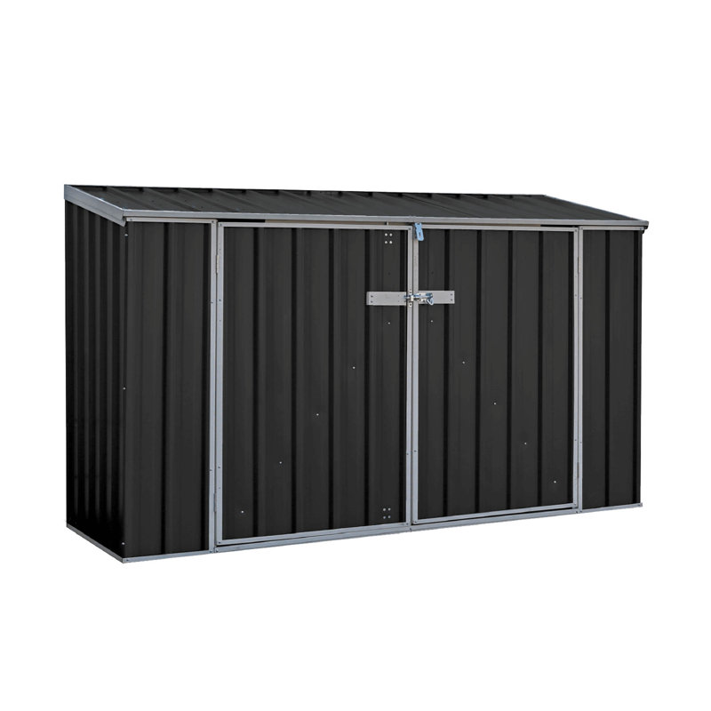 7 ft. W x 3 ft. D Metal Pent Garden Shed, Gray