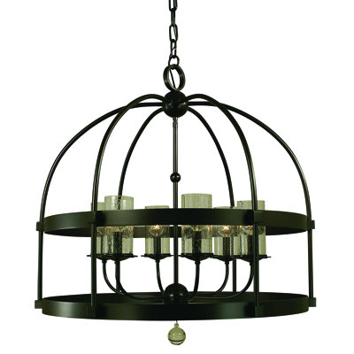 Reepham 6 - Light Lantern Geometric Chandelier