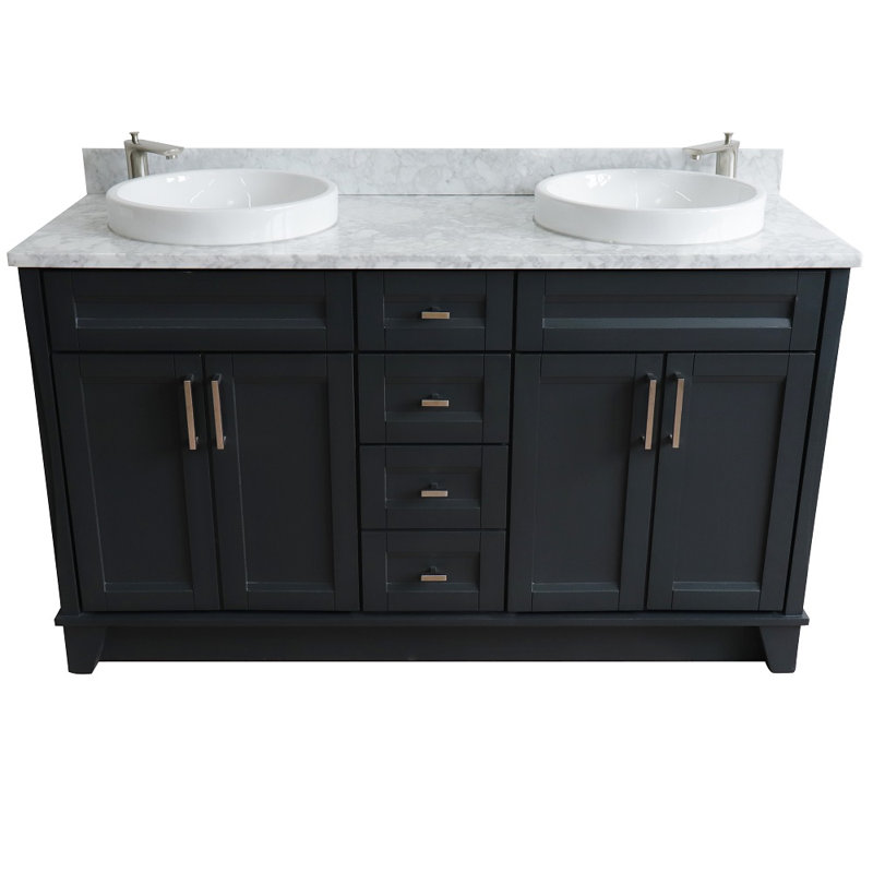Ensemble de meuble-lavabo double 61 po Nickolai, Blanc