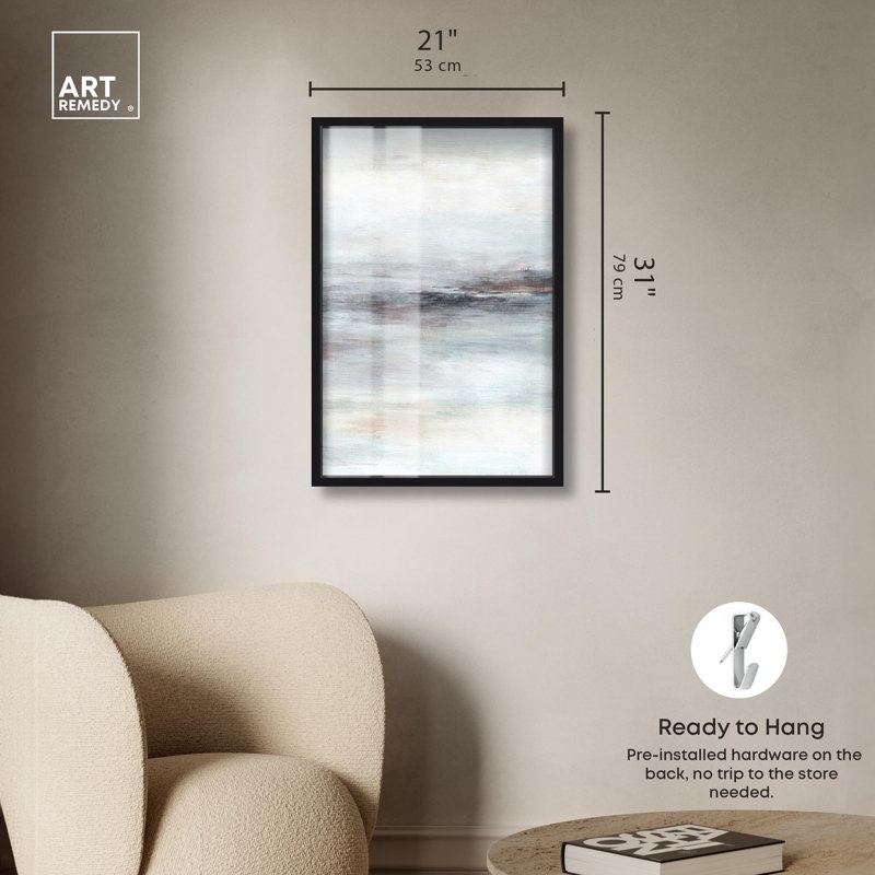 Art mural «Restless Sea Shadowbox» par Art Remedy, H 31 po x l 21 po, Noir