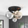 Bertina 5-Light Modern Globe Glass Shade Dimmable Semi Flush Mount Light