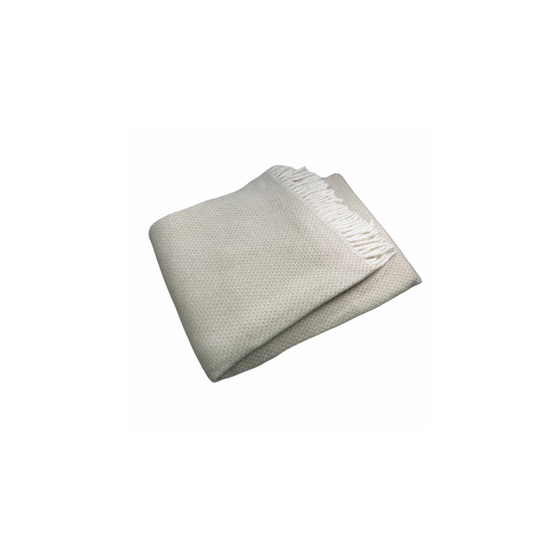 Jeté grain de riz, L 70 po x l 55 po, Brique crème
