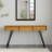 Lowry 60"W Oak Veneer and Metal Modern Industrial Sofa Table with 3 Drawers and Angled Metal Legs-842174171