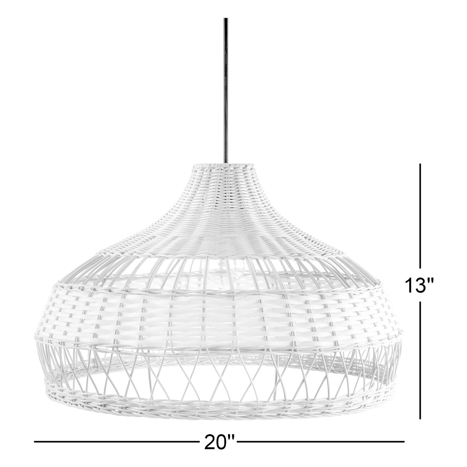 Caden Single Light Rattan Dimmable Pendant