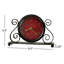 Marisa Traditional Tabletop Clock, Scrolling Iron Frame with Antique Red Dial, Arabic Numerals, Convex Glass