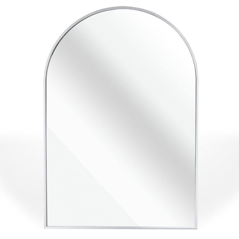 Miroir de bar en métal, Argent argent, 36 po x 24 po 
