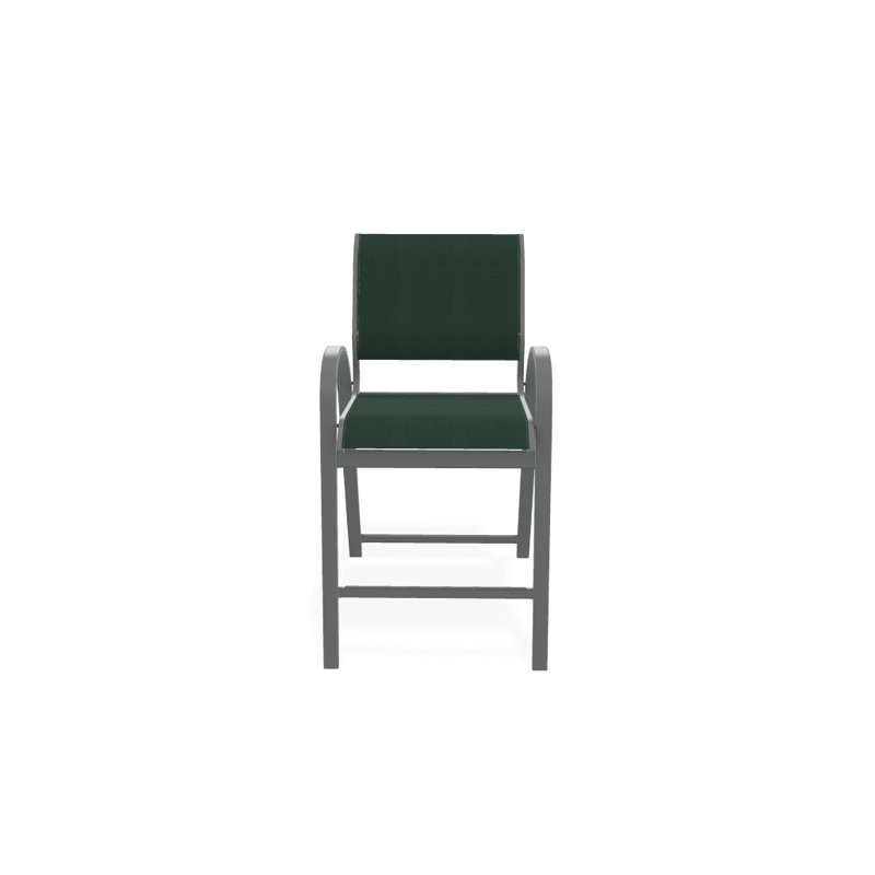 Tabouret de bar 42 po Holna, Vert forêt 22D Sunbrella® vert, Graphite texturé