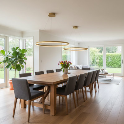 Stockham 1-Light Chandelier Round Circle LED Kitchen Island Pendant Remote Dimming
