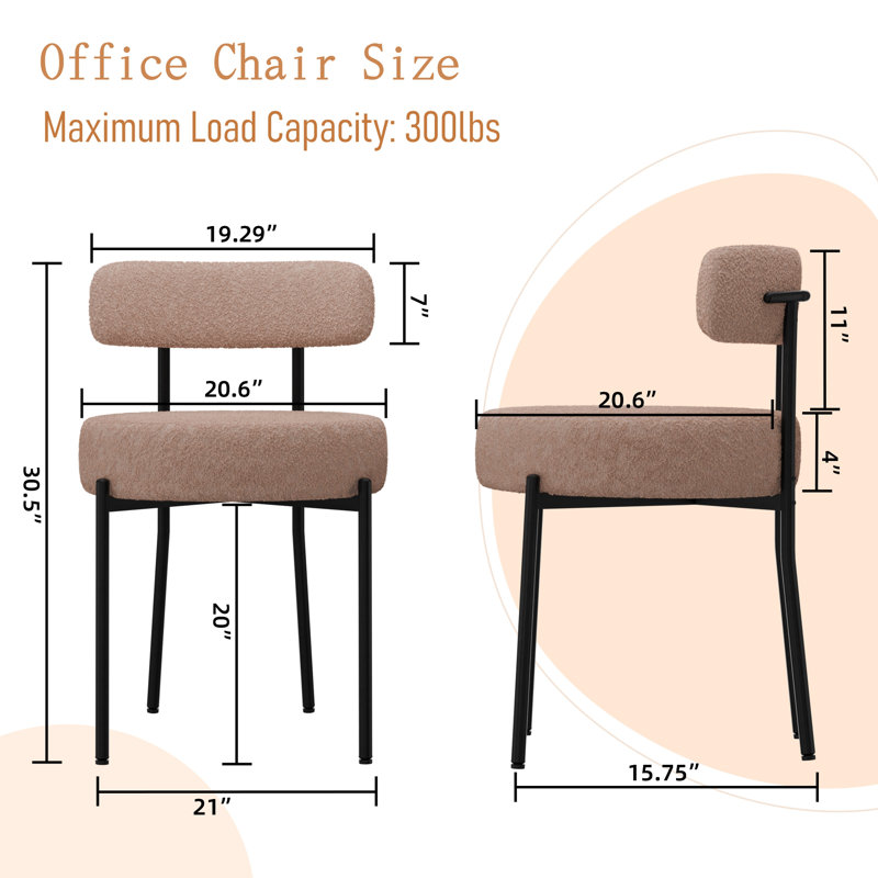 Chaise de bureau sans roulettes Fauteuil de maquillage, Chameau