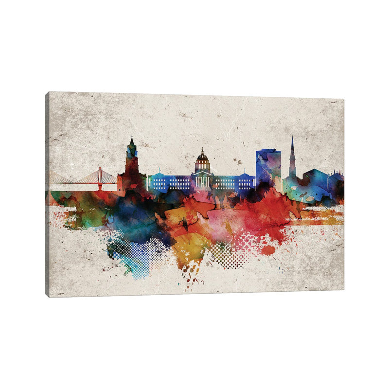 Charleston Abstract - Wrapped Canvas Print, 20.32cm H x 30.48cm W x 1.91cm D