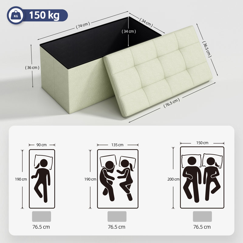 76.5cm Wide Standard Ottoman, beige