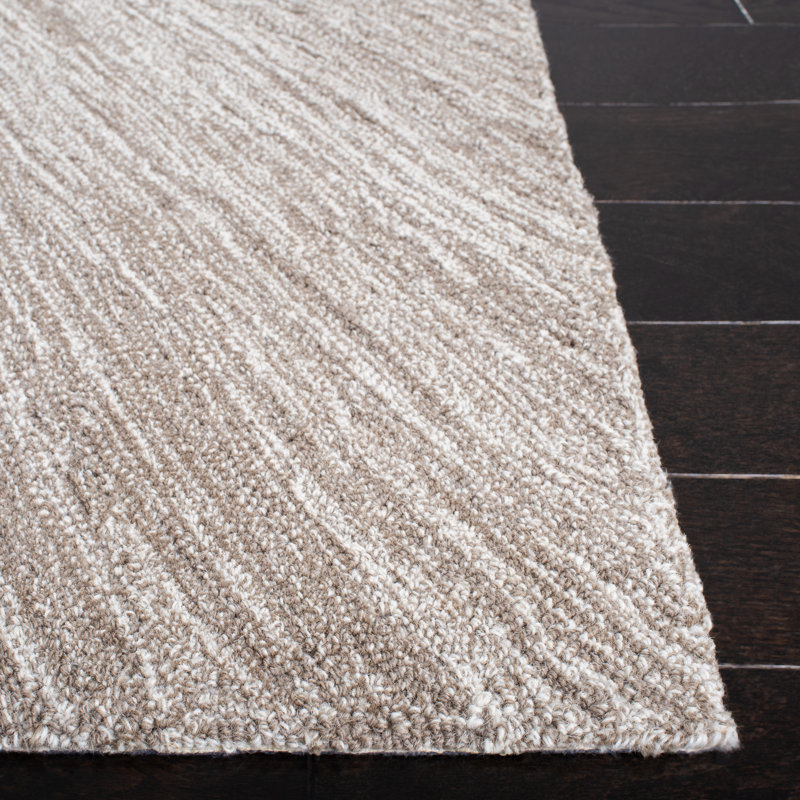Taupe Hand-Tufted Wool Rectangular 9' x 12' Area Rug