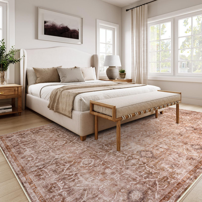 Tapis lavable rétro Tribal Cashmere, Rectangle 9 pi x 12 pi