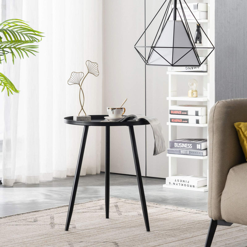 Floodwood Tray Top End Table, Black