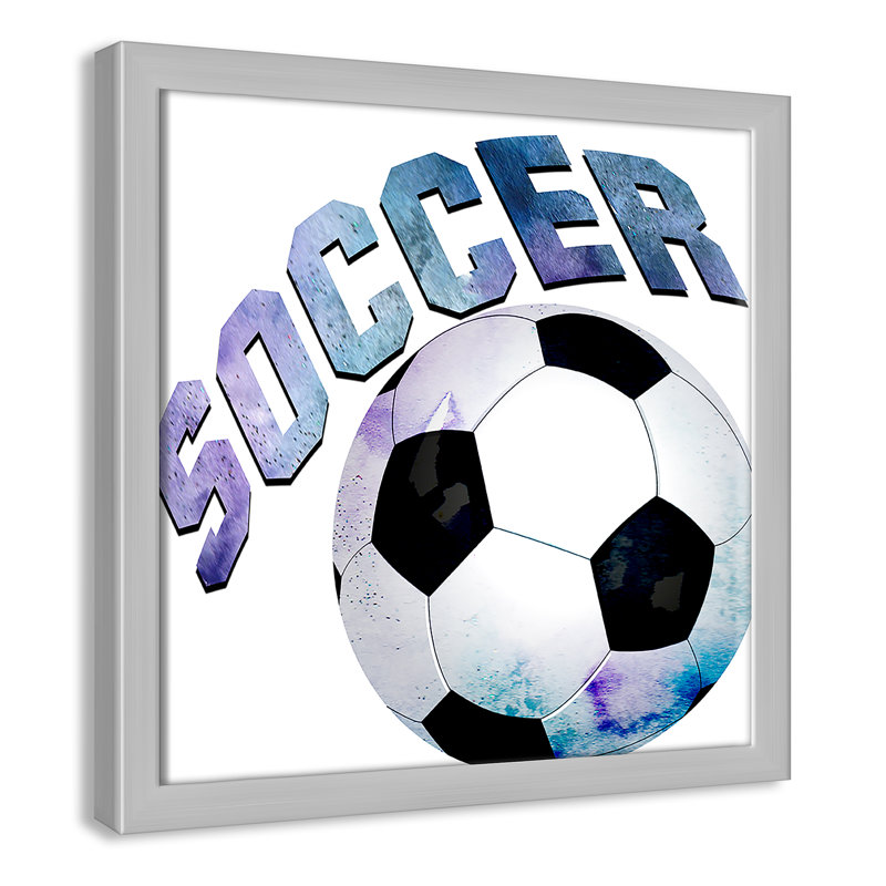Fille de football 1, H 13 po x l 13 po x P 1,19 po, Encadré de boîte argent