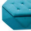 Élégant rangement en velours bleu à motif de losanges en polygone, repose-pieds élégant et option de siège, L 34 po x l 30,5 po x H 13,5 po, convient aux repose-pieds multi-usages, au rangement et à l'organisation de vos magazines dans la chambre à coucher-916406057