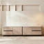 Meuble télé moderne en bois massif beige