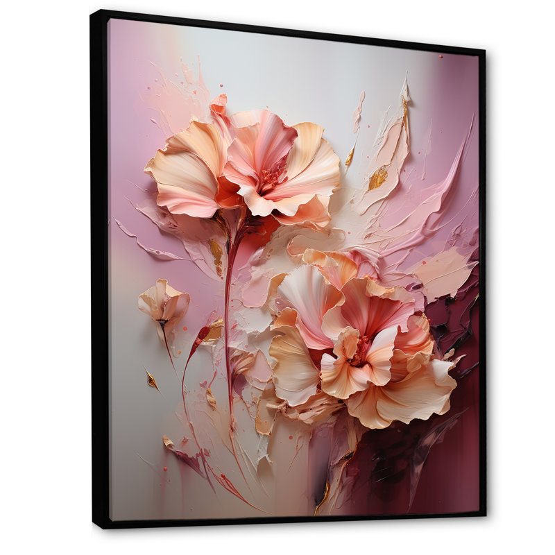 Orchidée élégante, rêve sur toile, H 32 po x l 16 po x P 1 po, Cadre flottant noir