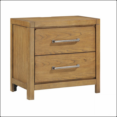 Table de chevet moderne à 2 tiroirs avec prises de courant et ports USB, mobilier de chambre durable et élégant