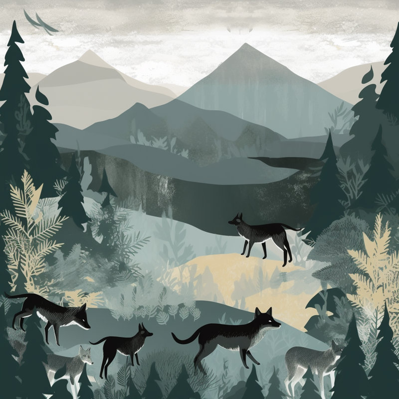 Wolf Wildlife Comforter, King Comforter