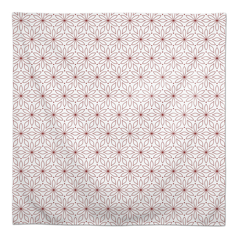 Nappe carrée en polyester à motif géométrique, Rouge, L 102 po x l 58 po