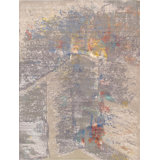 Hand Knotted Abstract Area Rug in Beige