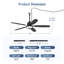 Ventilateur de plafond enfichable imperméable de 52 po avec lumière et télécommande Cissline pour patios et espaces couverts