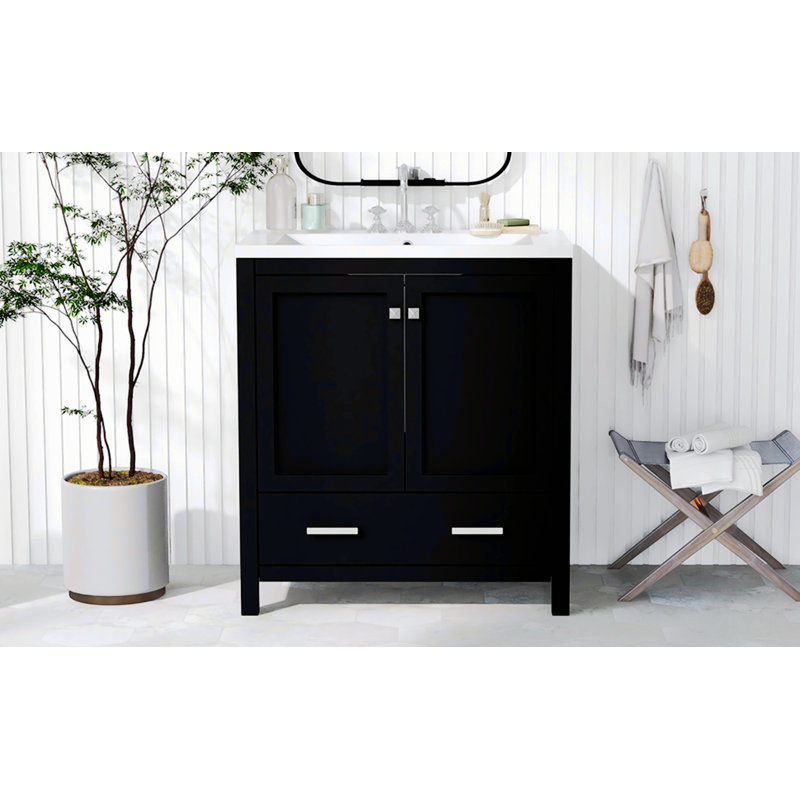 Rangement pour salle de bain Swantje, Noir