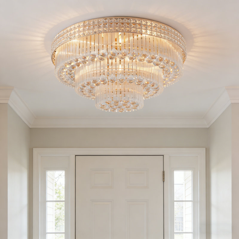 Luminaire encastré en cristal de luxe moderne à DEL encastré 31,5 "avec télécommande