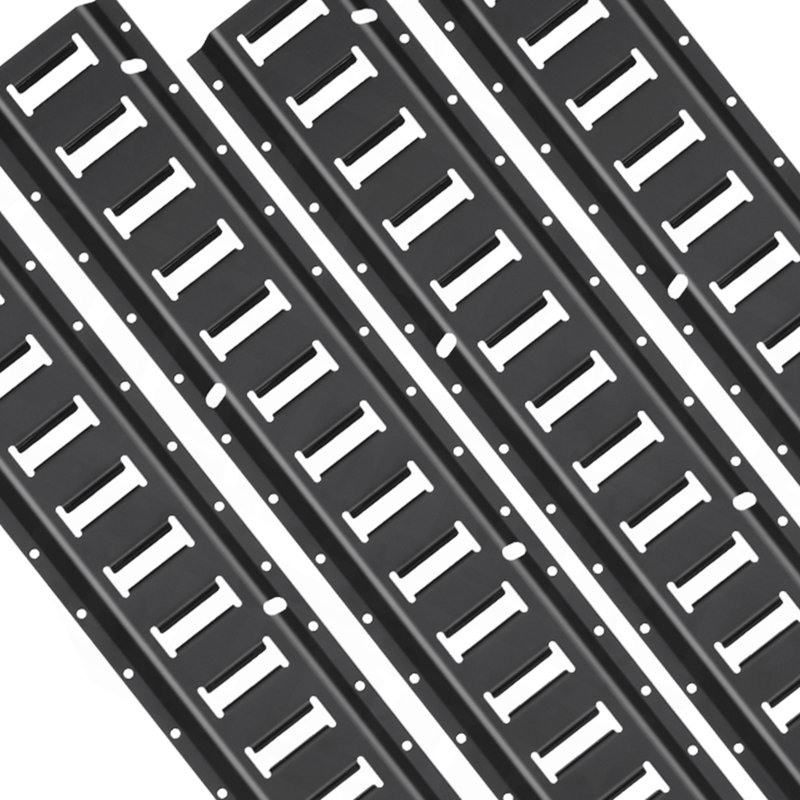 Ensemble de rail d'attache E Track, ensemble de rails E 5 '' de 18 pièces comprenant 4 rails en acier, 8 ancrages à joints toriques et 4 attaches avec anneau en D et 2 sangles à cliquet, accessoires de fixation pour vélos de cargaison, 2 000 lb