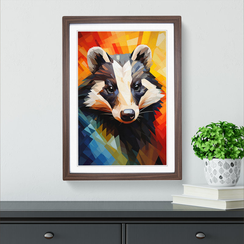 Single Picture Frame Print on Wood, 46cm H x 34cm W, Walnut Framed