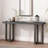 63" Geometric Design Console Table With Solid Pine Legs-153809186