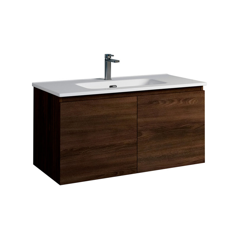Santori 36'' Single Bathroom Vanity with Ceramic Top, Wenge