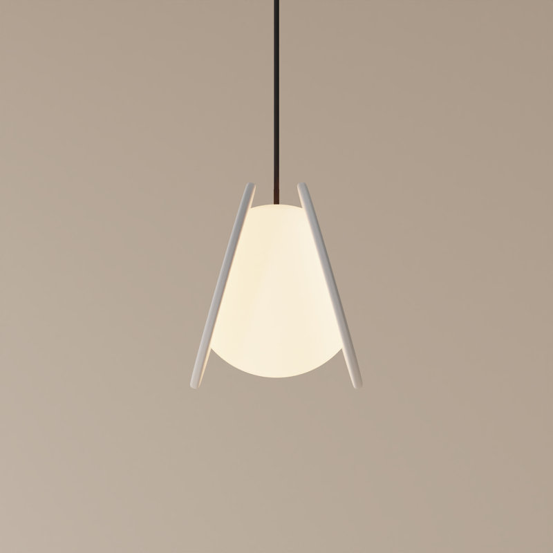 Pendulum Pendant Light, 20" H x 9.69" W x 8.03" D, Snow, Black