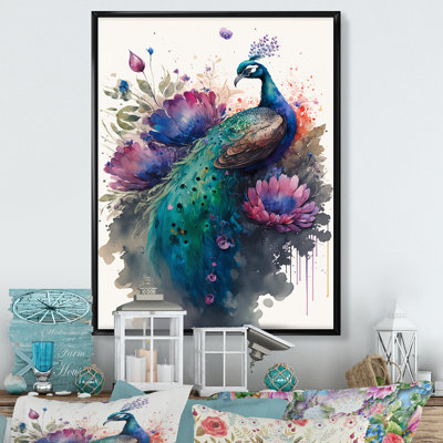 Heffernan, paon mignon, art floral I - paon, art mural