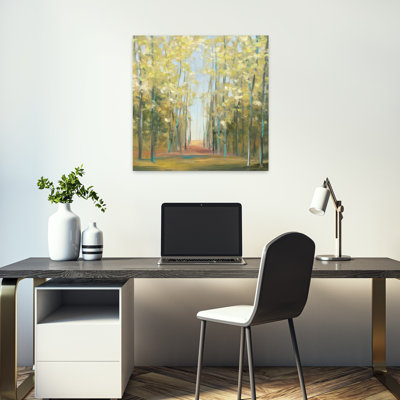 Contemporary Aspen Grove Ii With Aspens Blue Art