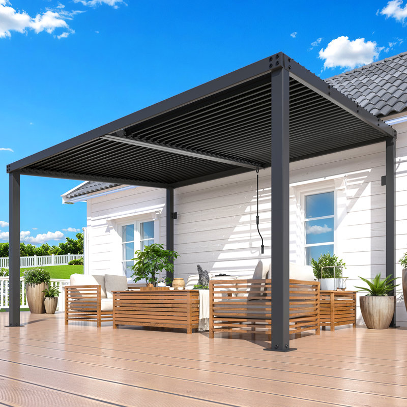 13' X 10' Outdoor Hardtop Louvered Gazebo Pergola