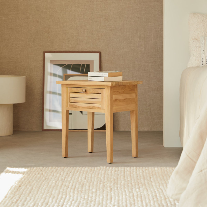 Suzette 45cm W Solid Wood Bedside Table