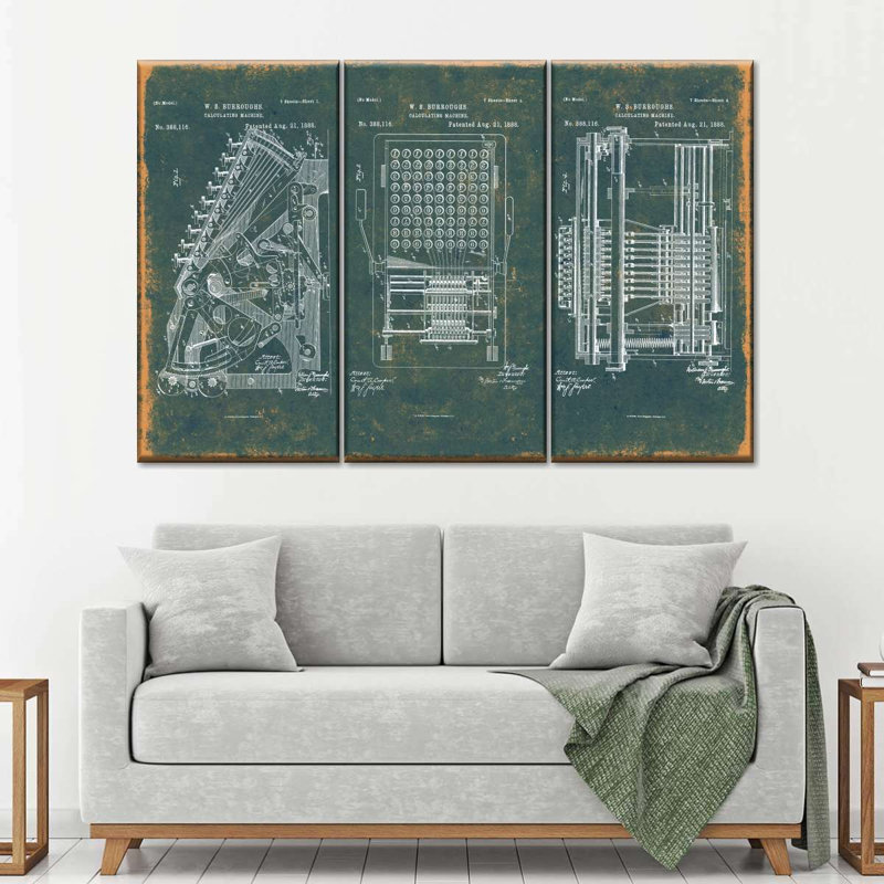 Ensemble de 3 pièces sur toile 3 pièces, H 24 po x l 38 po x P 1,25 po