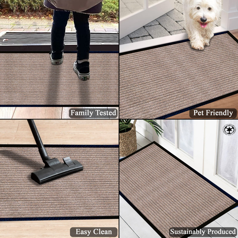 Odarius Indoor/Outdoor Non-Slip Polypropylene Doormat with Rubber Backing – Washable Welcome Mat for Entryway, Patio, Garage & Office