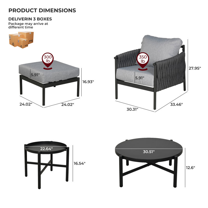 Arlend 6 Piece Sofa Seating Group With Cushions