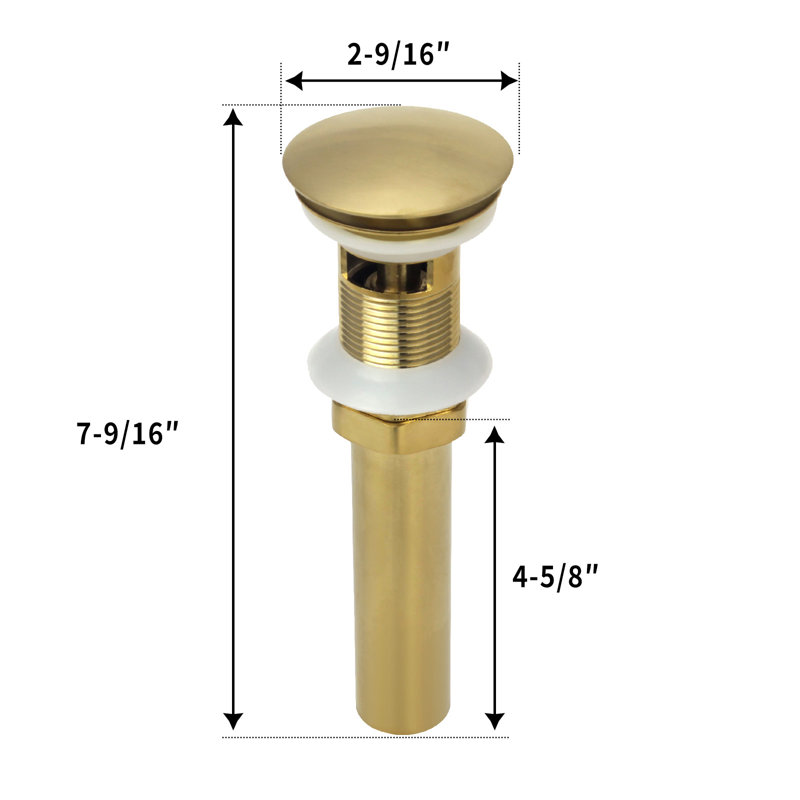 2.6'' W Pop-Up Yes, Brass Gold